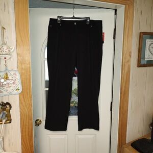New Rafaella Black Easy Care Stretch Form + Function Pants Size Women's 18W